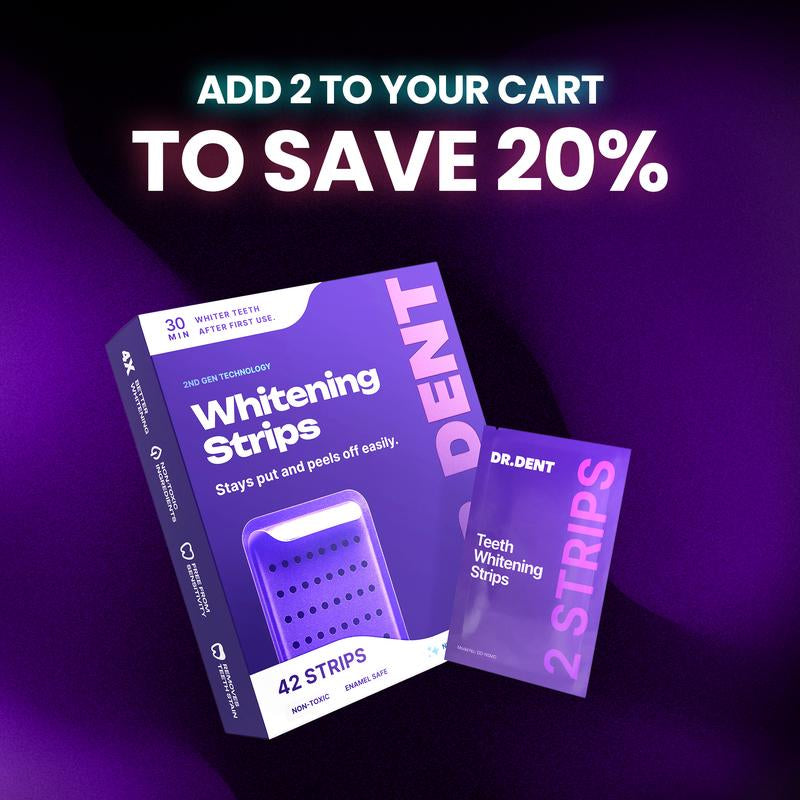 DRDENT Purple Teeth Whitening Strips - 7/21 Whitening Sessions - Safe for Enamel - Non Sensitive Teeth Whitening - Peroxide-Free