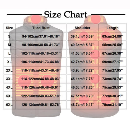 plus Size Heated Vest for Women Men 9 Heating Zones 3 Heat Levels Zip up Quilted Jackets Sleeveless Stand Collar Thermal Padded Coats with Zipper Pockets 2025 Winter Unisex Outerwear