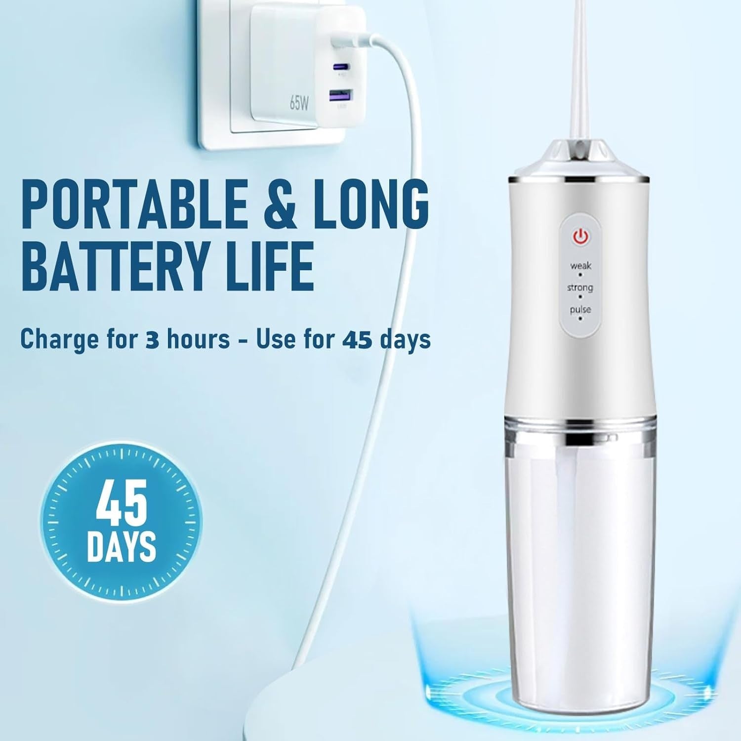 Water Flosser Pick Pik Cordless Teeth 3 Modes 4 Tips Dental Floss Rechargeable