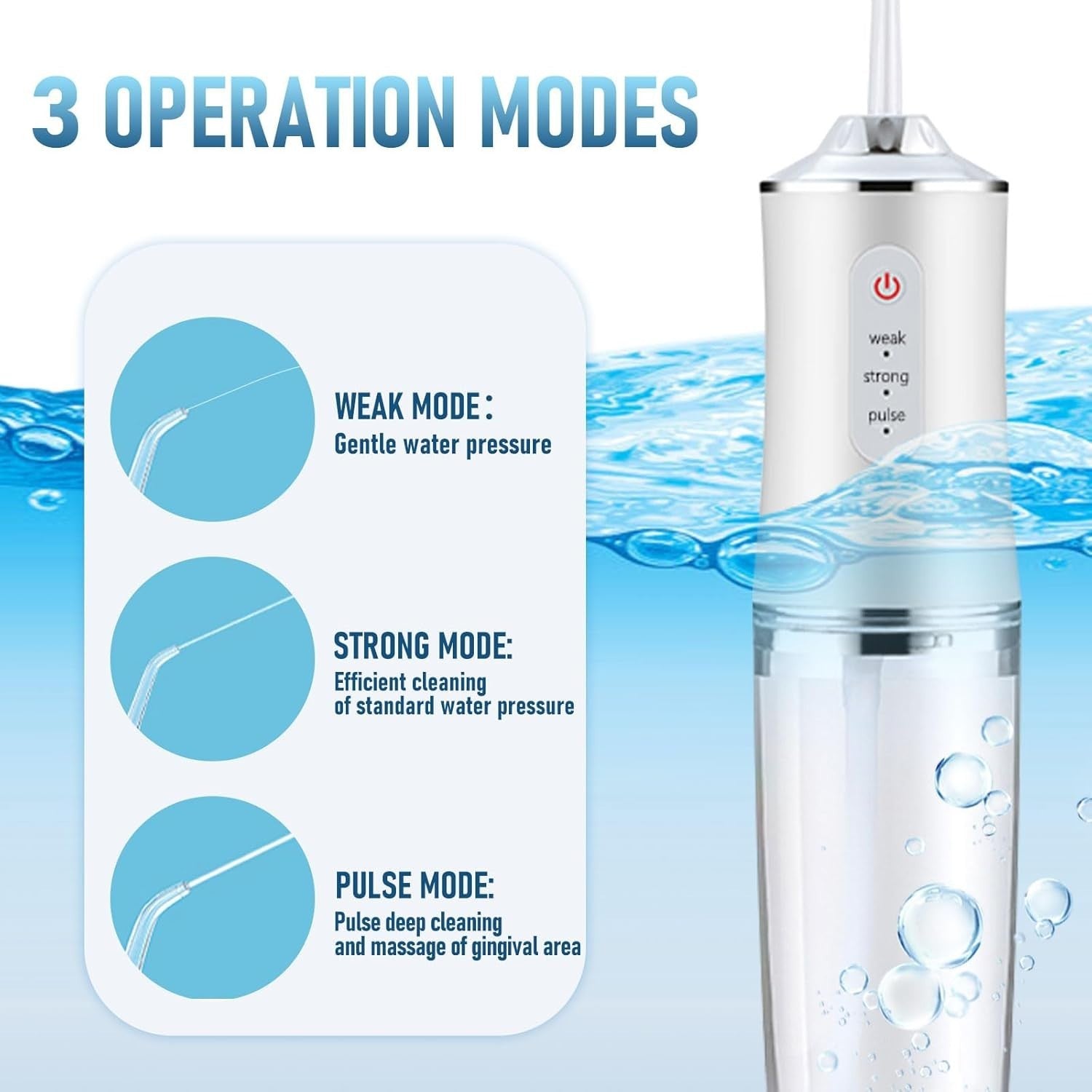 Water Flosser Pick Pik Cordless Teeth 3 Modes 4 Tips Dental Floss Rechargeable