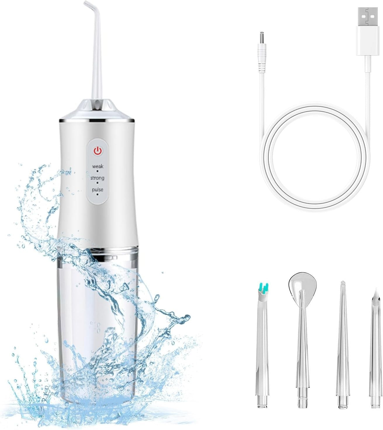 Water Flosser Pick Pik Cordless Teeth 3 Modes 4 Tips Dental Floss Rechargeable